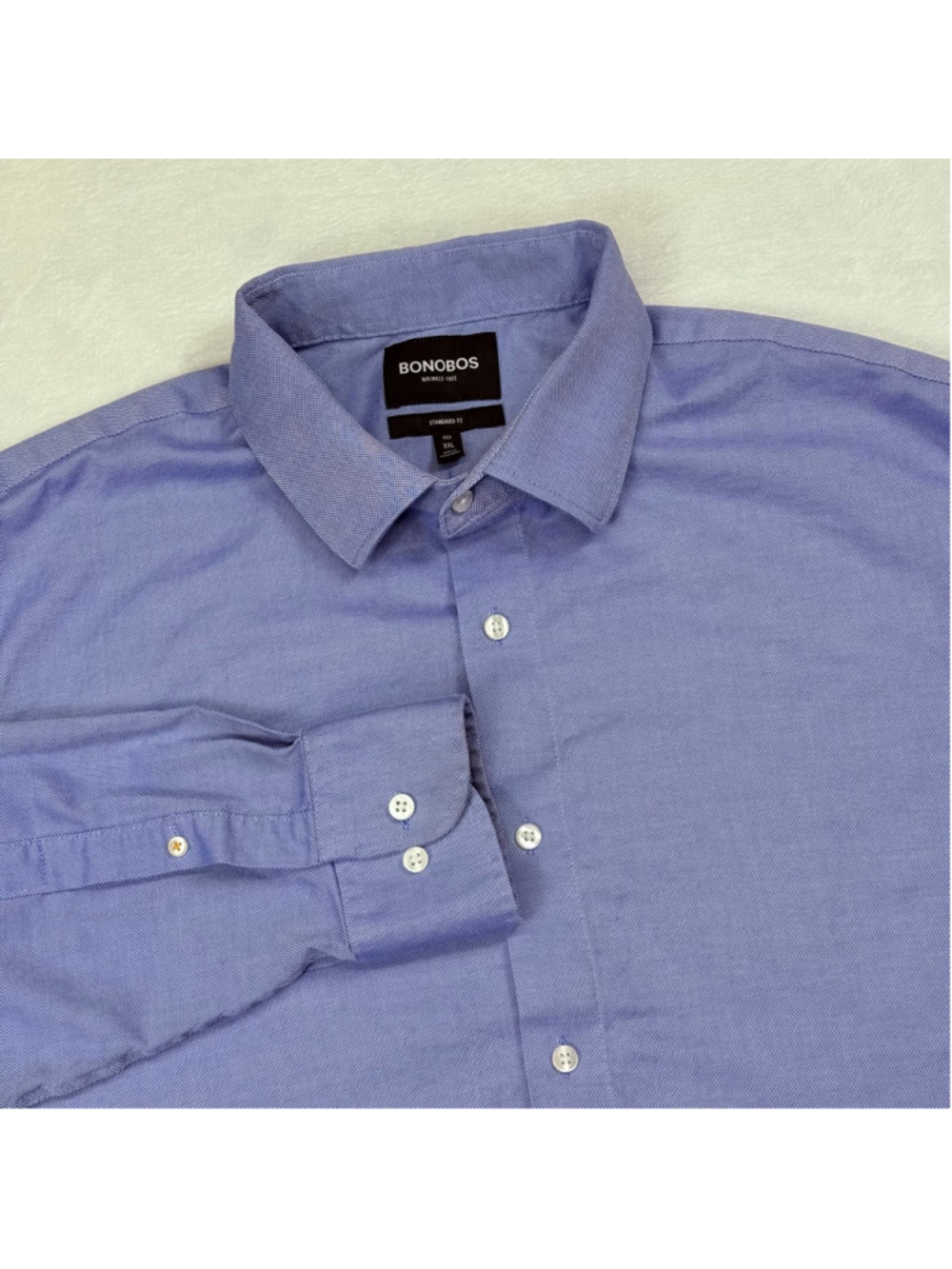 Men's Bonobos Blue Wrinkle-Free Standard Fit Dress Shirt XXL